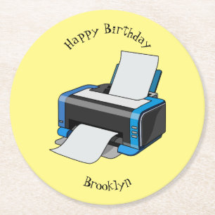 Posavasos Redondo De Papel Ilustracion de personalizado de impresora