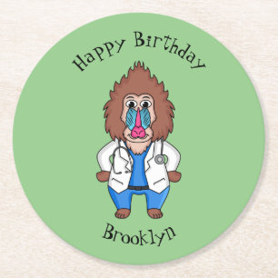 Posavasos Redondo De Papel Ilustracion de personalizado de médica de mandrile