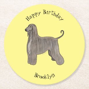 Posavasos Redondo De Papel Ilustracion de personalizado de perro de perro per