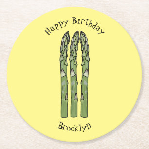 Posavasos Redondo De Papel Ilustracion personalizado Asparagus