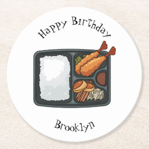 Posavasos Redondo De Papel Ilustracion personalizado Bento