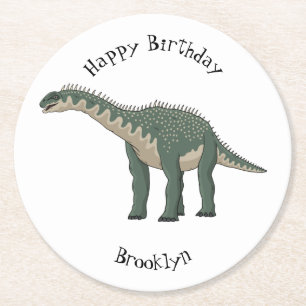 Posavasos Redondo De Papel Ilustracion personalizado de Barapasaurus