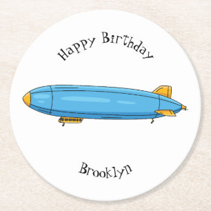 Posavasos Redondo De Papel Ilustracion personalizado de la aeronave