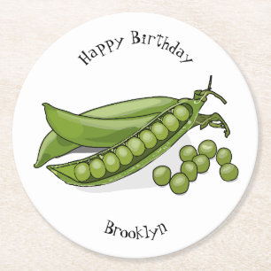 Posavasos Redondo De Papel Ilustracion personalizado de Pea