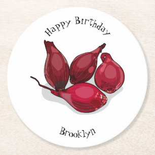 Posavasos Redondo De Papel Ilustracion personalizado de Shallot