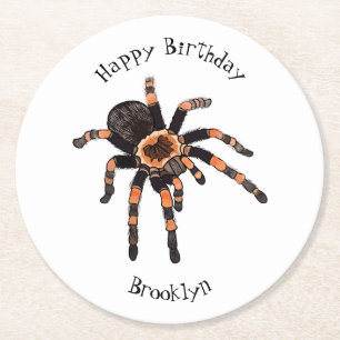 Posavasos Redondo De Papel Ilustracion personalizado de Tarantula