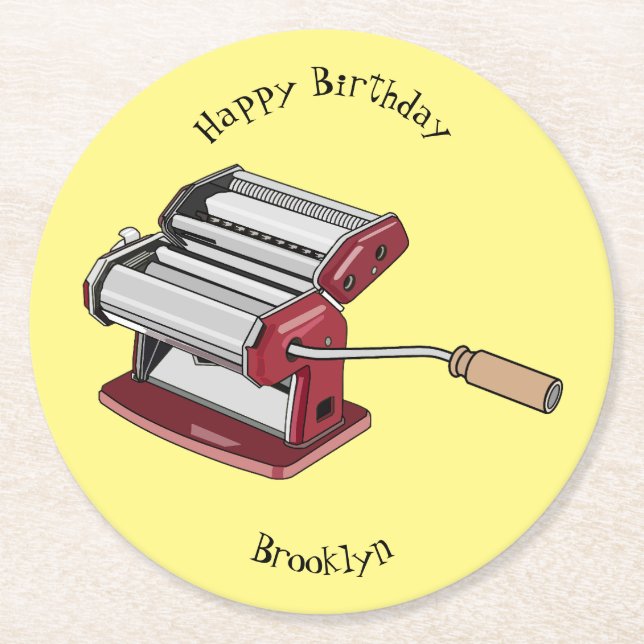 Posavasos Redondo De Papel Ilustracion personalizado fabricante de pasta (Anverso)