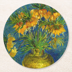 Posavasos Redondo De Papel Imperiales Fritillarias de Van Gogh 