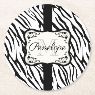 Posavasos Redondo De Papel Impresión Cebra Cuta