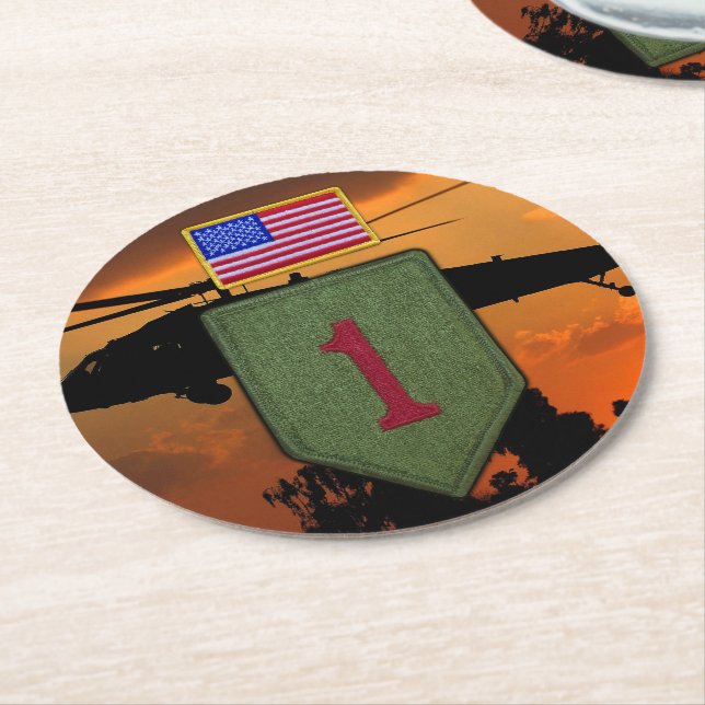 Posavasos Redondo De Papel Infantería del ejército de 1ª identificación grand (En perspectiva)