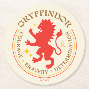 Posavasos Redondo De Papel Insignia del orgullo de la casa del león rojo GRYF