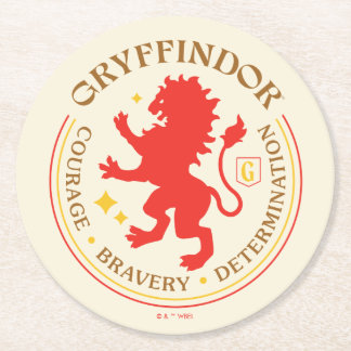 Posavasos Redondo De Papel Insignia del orgullo de la casa del león rojo GRYF