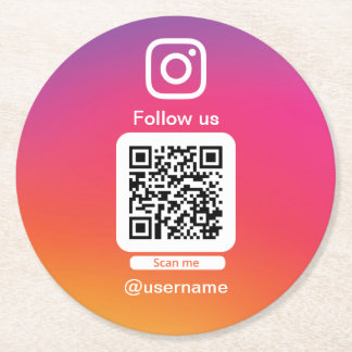 Posavasos Redondo De Papel Instagram qr code paper coasters