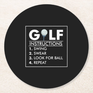 Posavasos Redondo De Papel Instrucciones de golf Repetición de la bola con a