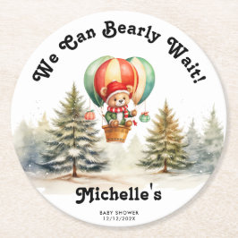 Posavasos Redondo De Papel Invierno podemos anticipar Navidades Baby Shower