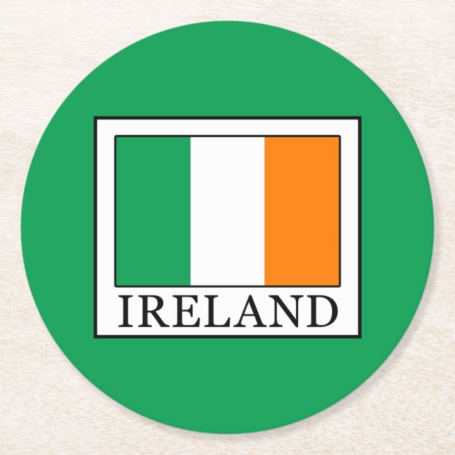Posavasos Redondo De Papel Irlanda (Anverso)
