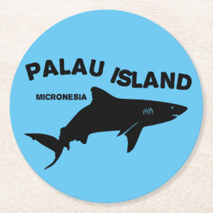 Posavasos Redondo De Papel Isla Palau Scuba Buceando Con Tiburones