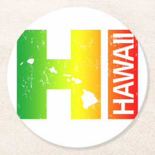 Posavasos Redondo De Papel Islas Rasta Hawaii