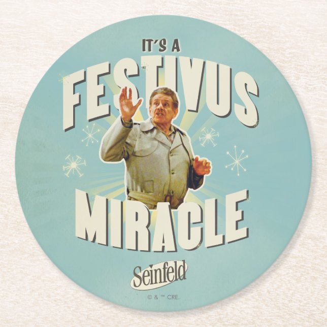 Posavasos Redondo De Papel It's a Festivus Miracle (Anverso)