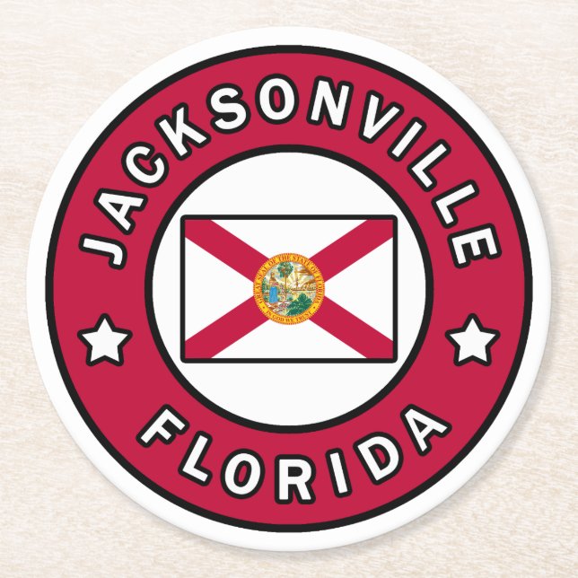 Posavasos Redondo De Papel Jacksonville Florida (Anverso)