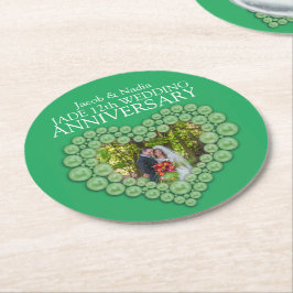 Posavasos Redondo De Papel Jade 12th aniversario de bodas