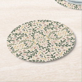 Posavasos Redondo De Papel Jardín Botánico Floral