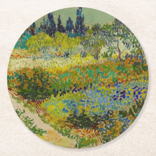 Posavasos Redondo De Papel Jardín Vincent Van Gogh en Arles