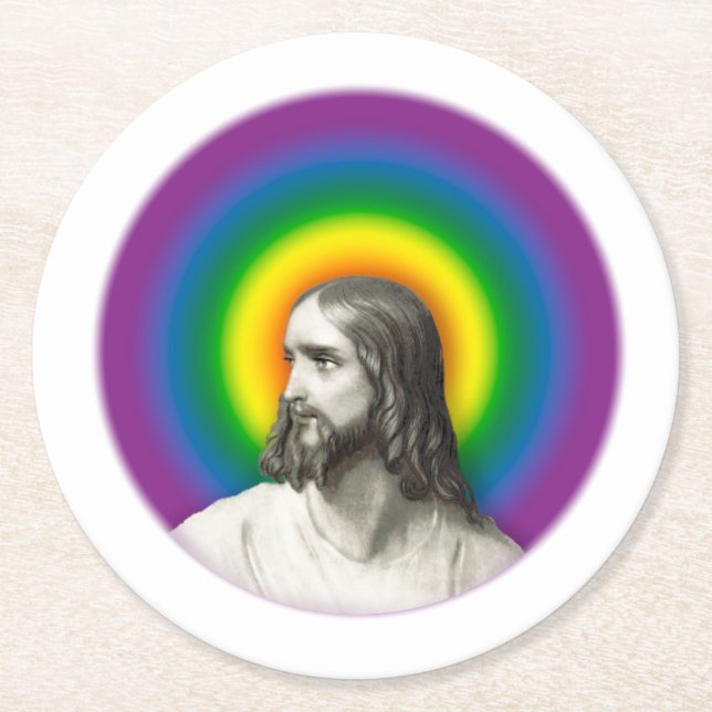 Posavasos Redondo De Papel Jesus Coasters (Anverso)