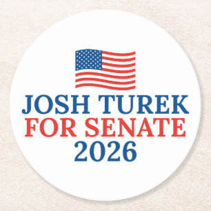 Posavasos Redondo De Papel Josh Turek para Senado Partido Electoral 2026