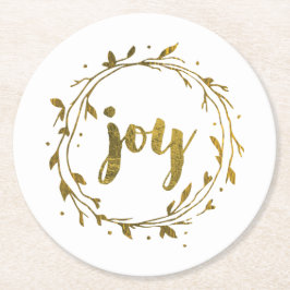 Posavasos Redondo De Papel Joy Wreath Navidades Coaster