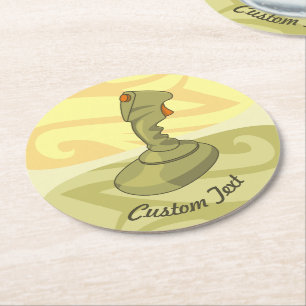 Posavasos Redondo De Papel Joystick Round Paper Coaster