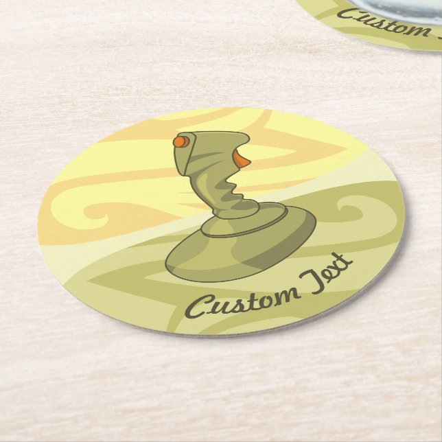 Posavasos Redondo De Papel Joystick Round Paper Coaster (En perspectiva)