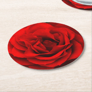 Posavasos Redondo De Papel Juego de Pascuas Rojas de Fuego