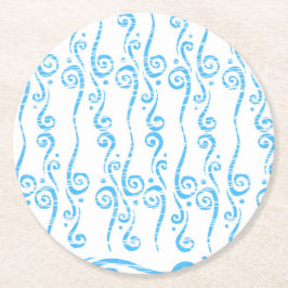 Posavasos Redondo De Papel Juego de Posavasos Remolinos Azules
