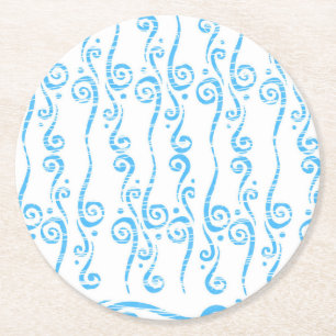 Posavasos Redondo De Papel Juego de Posavasos Remolinos Azules