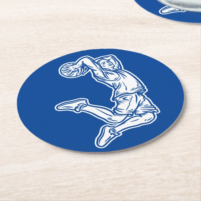 Posavasos Redondo De Papel Jugador de baloncesto haciendo el diseño de la luz (En perspectiva)