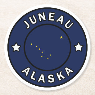 Posavasos Redondo De Papel Juneau Alaska