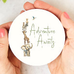 Posavasos Redondo De Papel Jungle Safari Animals Adventure de Baby Shower<br><div class="desc">Presentamos nuestra aventura de animales de safari en la jungla y nos espera una montaña de papel redondo para la ducha de bebé, perfecta para una celebración bonita, caprichosa y sin diferencias de género. Presenta una temática animal de safari moderna con adorables criaturas de la jungla como un mono, elefante,...</div>