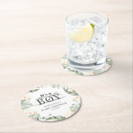 Posavasos Redondo De Papel Jungle Safari Botanboy Baby Shower