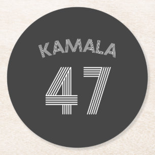 Posavasos Redondo De Papel Kamala Harris 47.º regalo para las elecciones pres