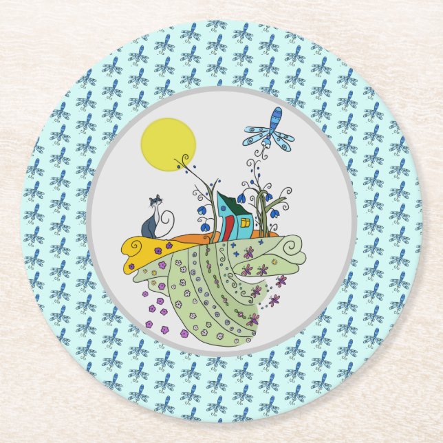 Posavasos Redondo De Papel Katzenhaus (Anverso)