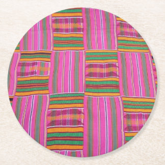 Posavasos Redondo De Papel Kente Print Paper Coasters