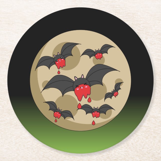 Posavasos Redondo De Papel Ketchup Eater Vampire Bats (Anverso)