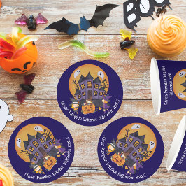 Posavasos Redondo De Papel Kids Pumpkin Witness Party Halloween