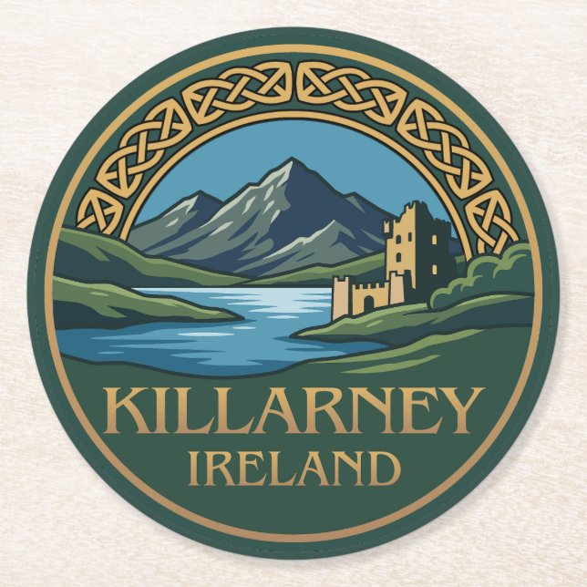 Posavasos Redondo De Papel Killarney Irlanda (Anverso)