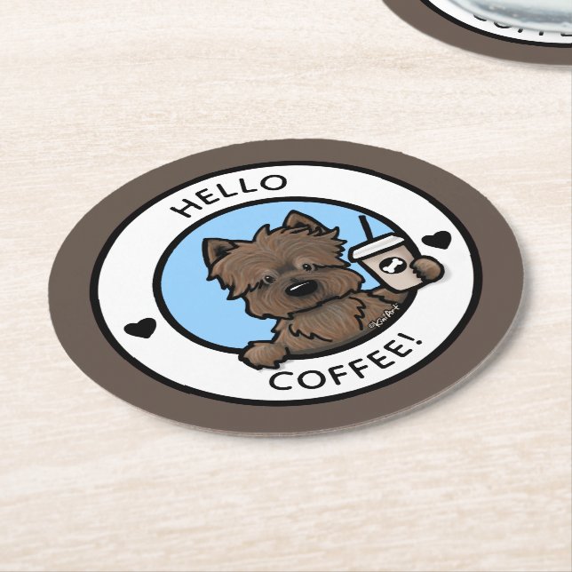 Posavasos Redondo De Papel KiniArt Café Cairn Redondo Papel (En perspectiva)