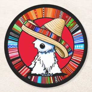 Posavasos Redondo De Papel KiniArt Fiesta Westie