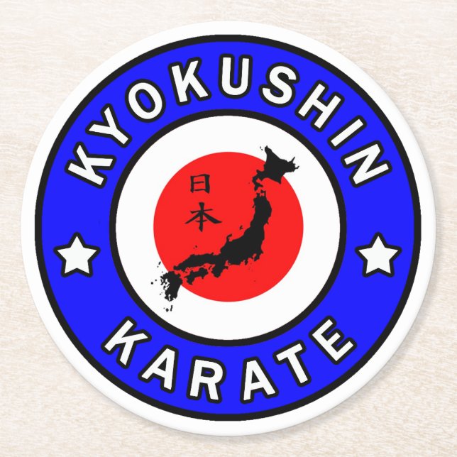 Posavasos Redondo De Papel Kyokushin Karate (Anverso)