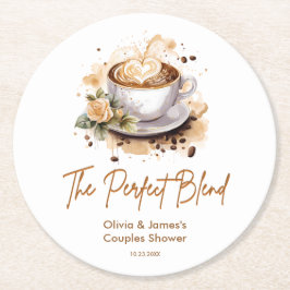 Posavasos Redondo De Papel La Combinación Perfecta de Café para Bodas de Pare