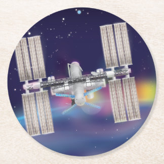 Posavasos Redondo De Papel La Estación Espacial Internacional